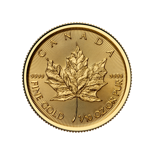 2025 1/10 oz Canadian Gold Maple Leaf BU