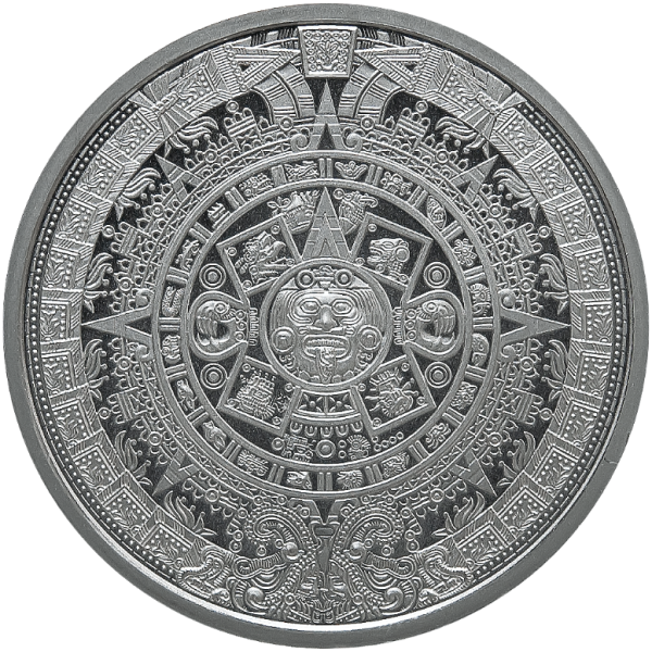 1/2 oz Silver Round Aztec Calendar BU