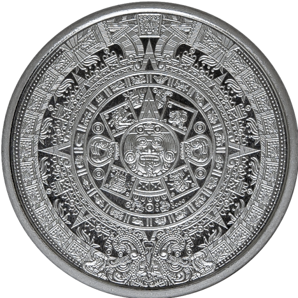 1/4 oz Silver Round Aztec Calendar BU