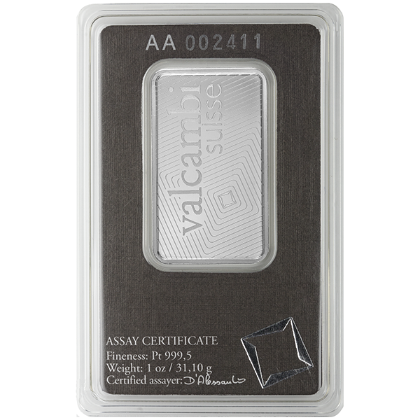 1 oz Platinum Bar (Our Choice of Design)