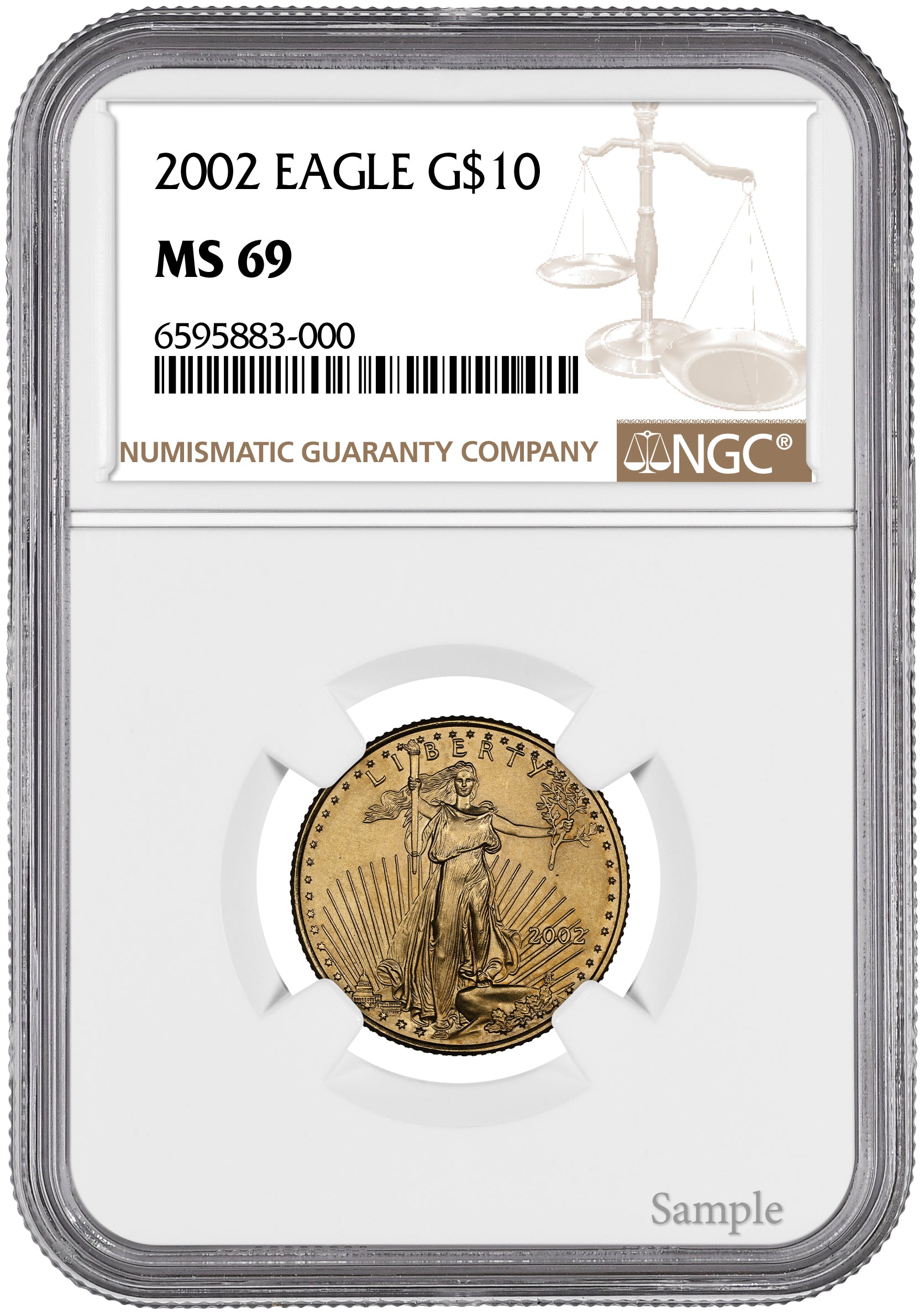 ＮＧＣスラブCOIN ４枚 2002 1/4 oz American Gold Eagle – Universal Coin & Bullion