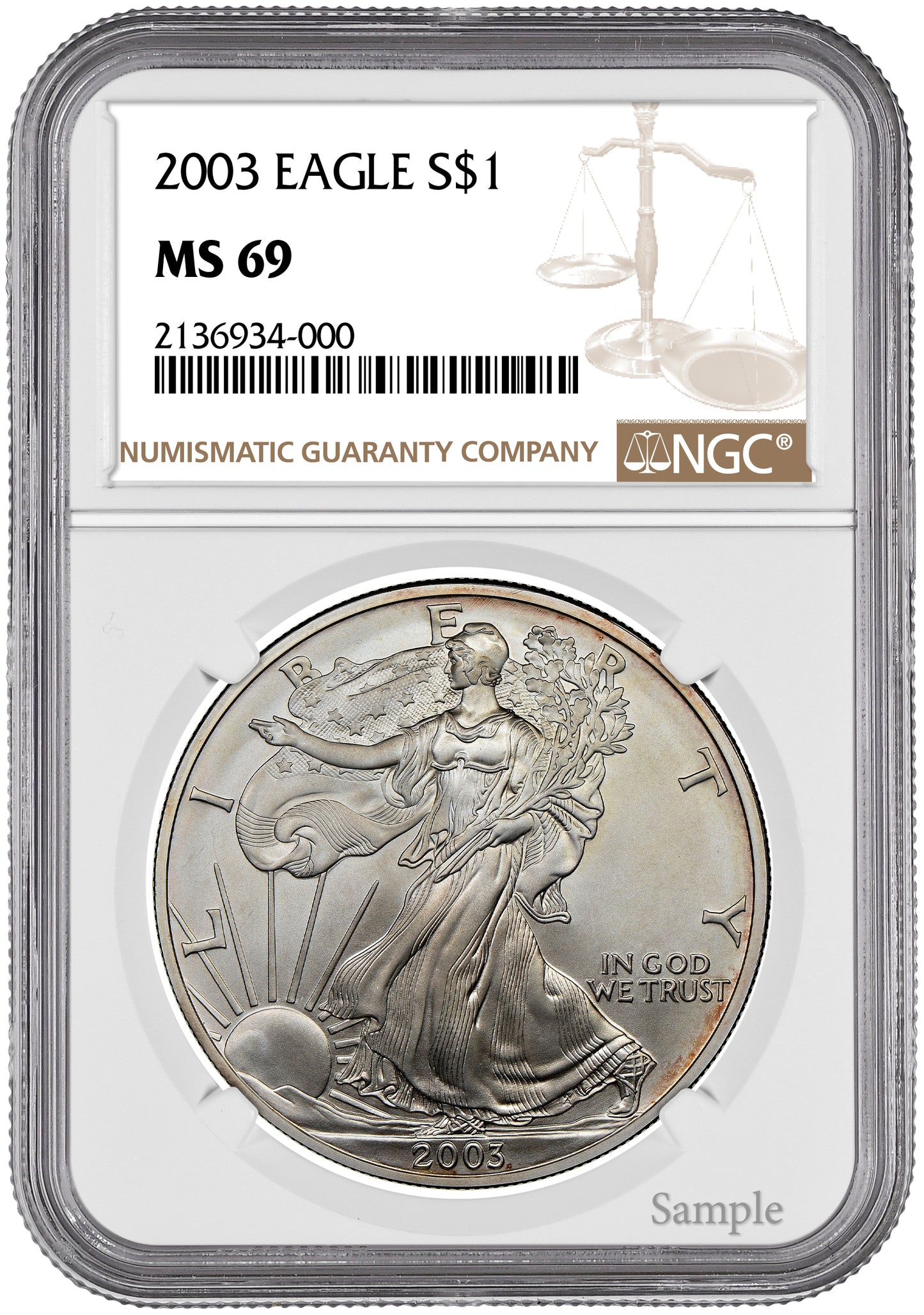2003 1 oz American Silver Eagle NGC