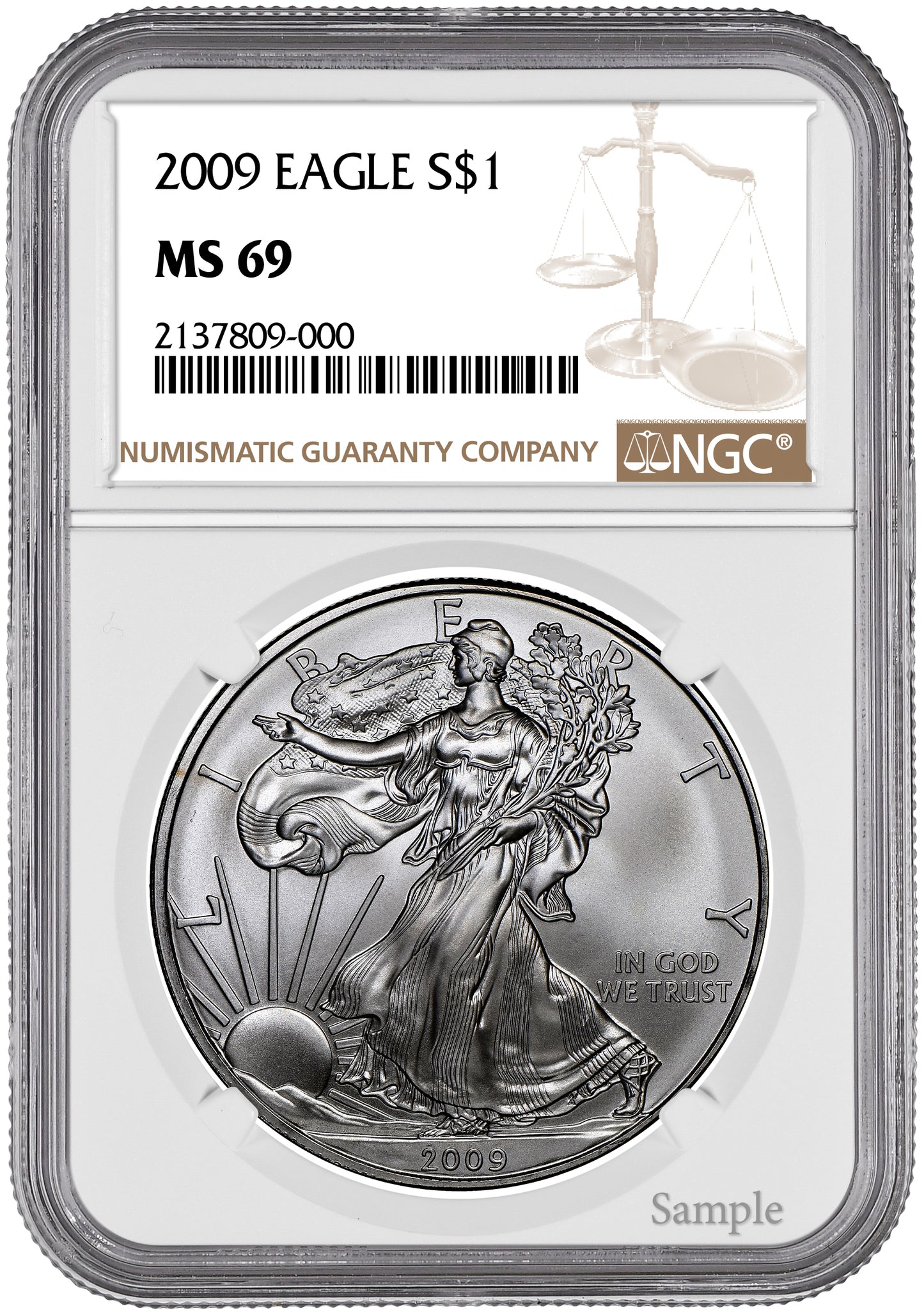 2009 1 oz American Silver Eagle NGC