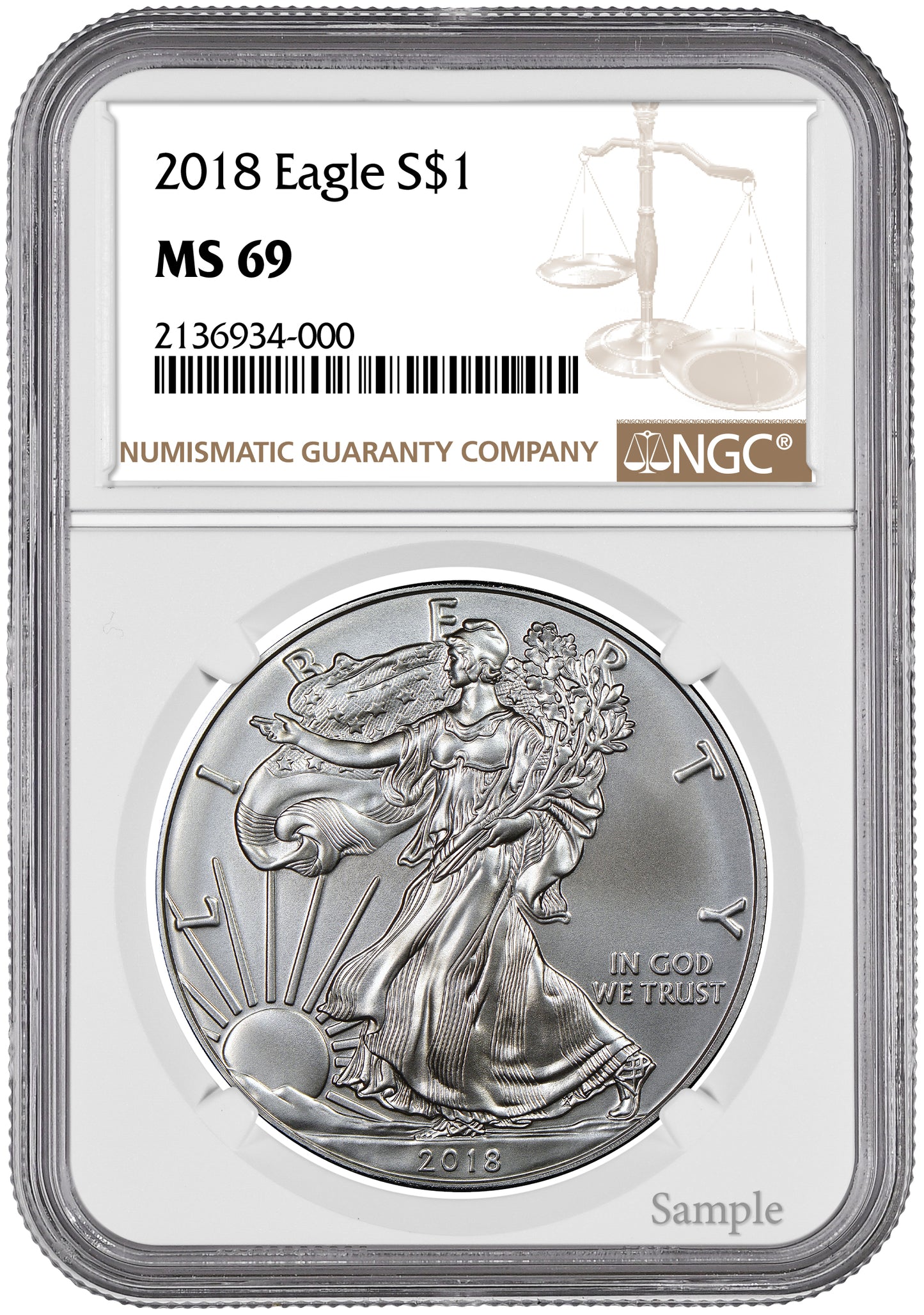 2018 1 oz American Silver Eagle NGC