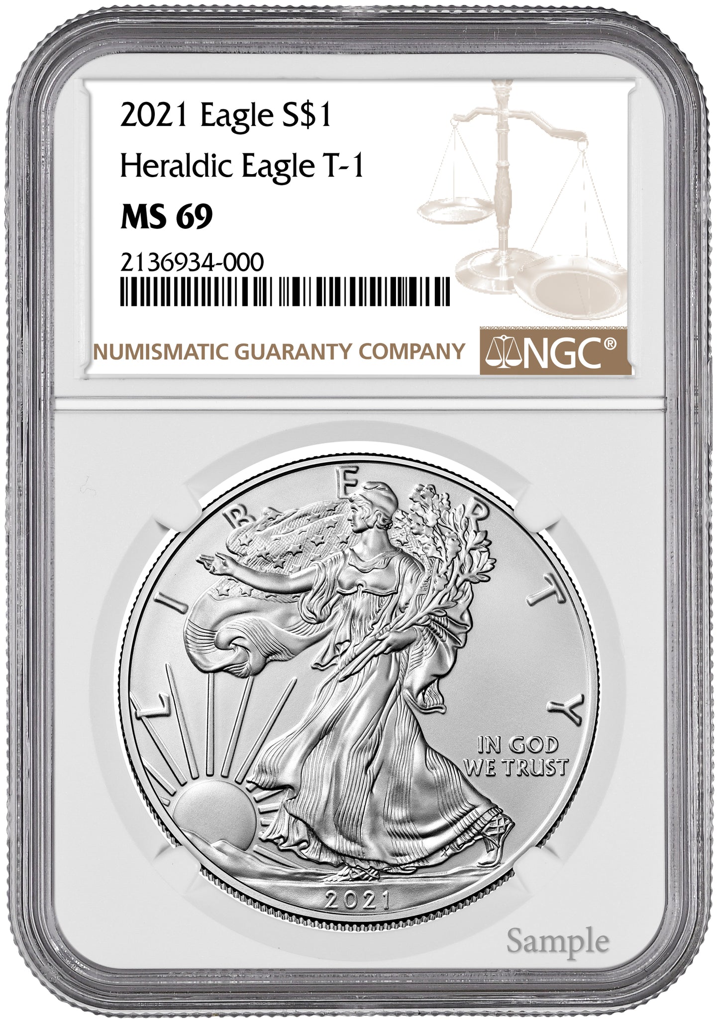 2021 1 oz American Silver Eagle NGC