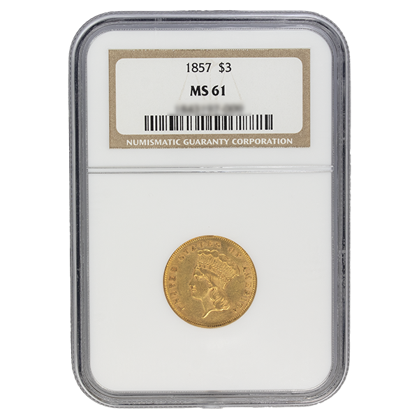 
                  
                    1857 $3 Indian Gold AU NGC
                  
                