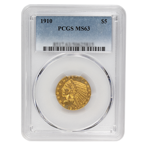 
                  
                    1910 $5 Indian Gold MS PCGS
                  
                