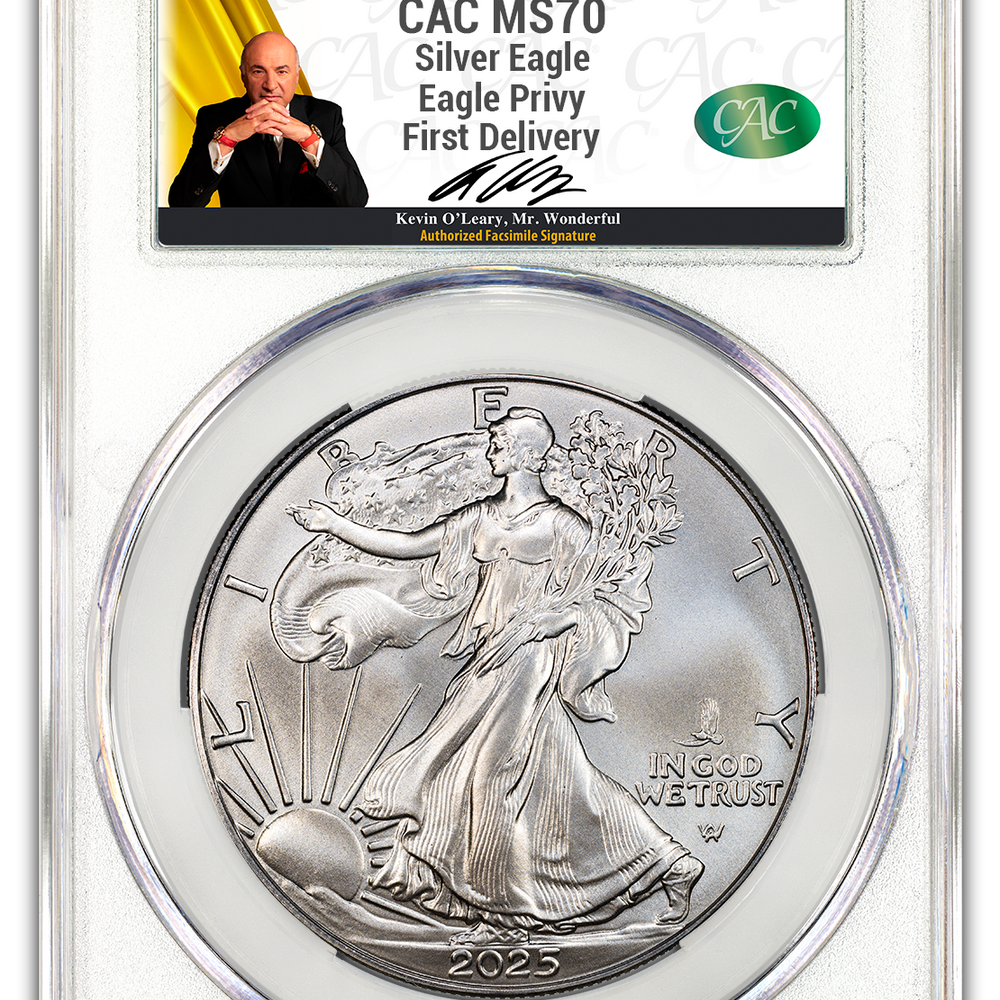 2025 (P) 1 oz American Silver Eagle w/ Eagle Privy O’Leary Facsimle Signature CAC Graded