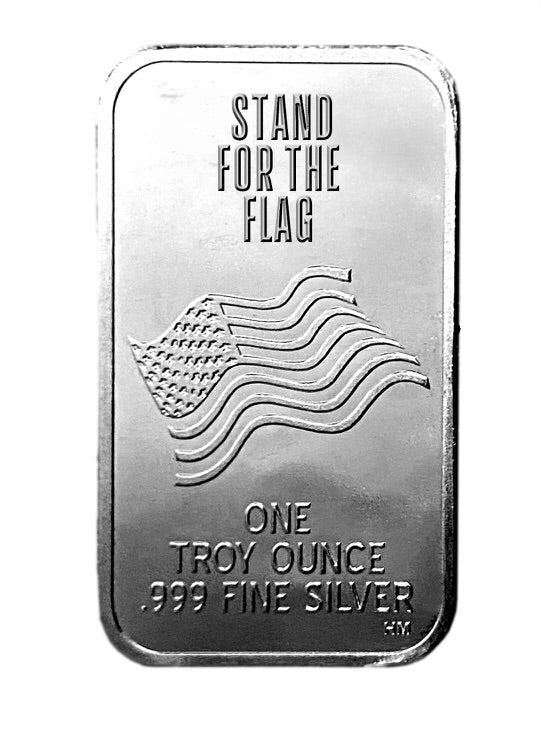 1 oz Trump Fight Colorized Silver Flag Bar