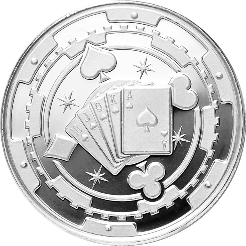 1 oz Las Vegas Poker Chip Silver Round
