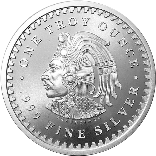 1 oz Silver Round Aztec Calendar BU