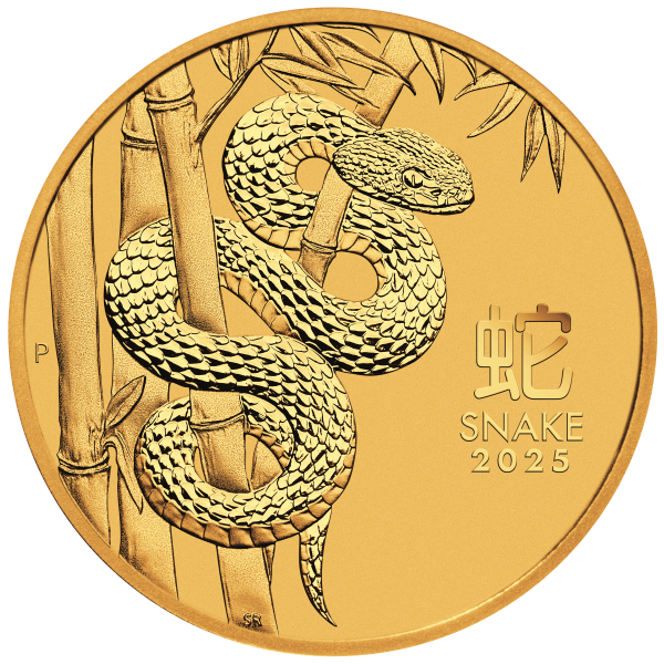 2025 1/4 oz Perth Mint Gold Snake (Lunar Series) BU