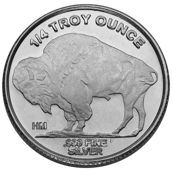 1/4 oz Silver Round Buffalo Highland Mint BU