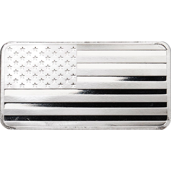 10 oz Silver Flag Bar